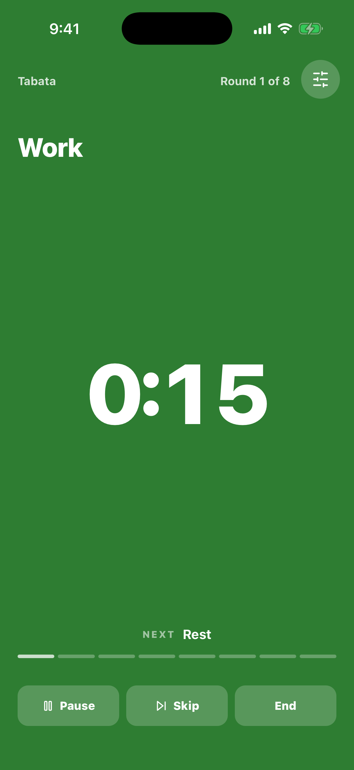 Interval — work phase